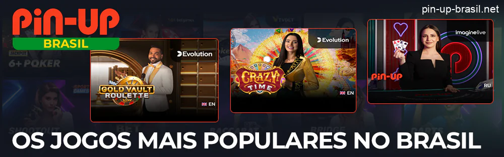 Os jogos de cassino Pin Up mais populares no Brasil