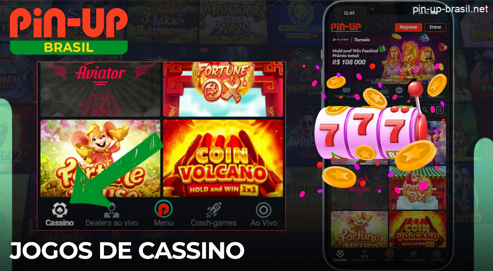 Jogos de cassino no aplicativo Pin Up Mobile