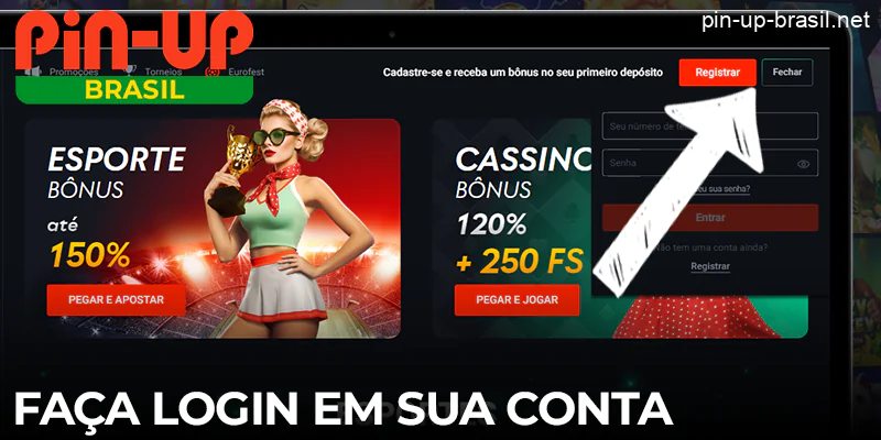 Registre-se ou faça login no Pin Up Cassino